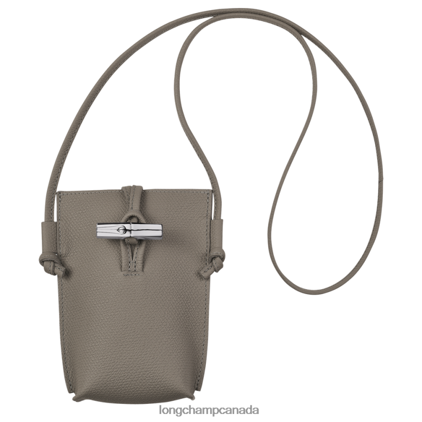 Longchamp Roseau Phone case with lace Turtledove Women Leather Goods 2XXDPB688