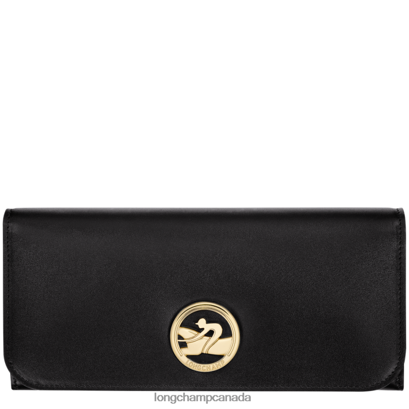 Longchamp Box-Trot Continental wallet Black Women Leather Goods 2XXDPB558