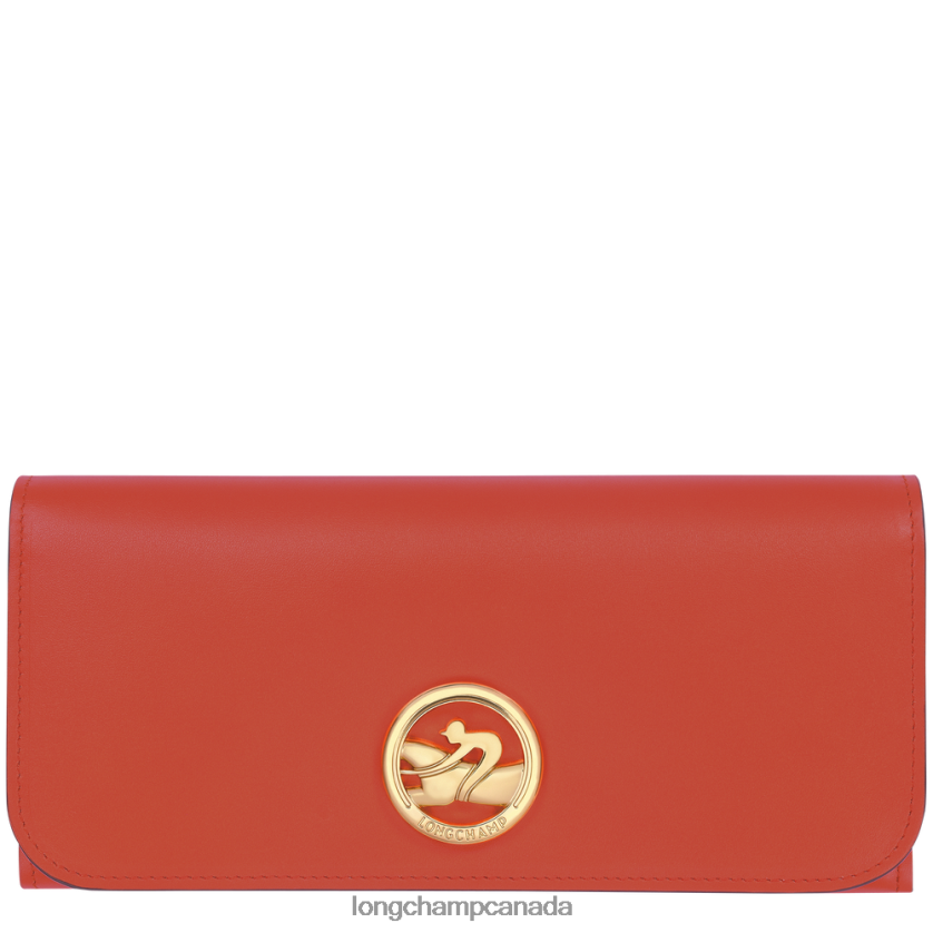 Longchamp Box-Trot Continental wallet Orange Women Leather Goods 2XXDPB559