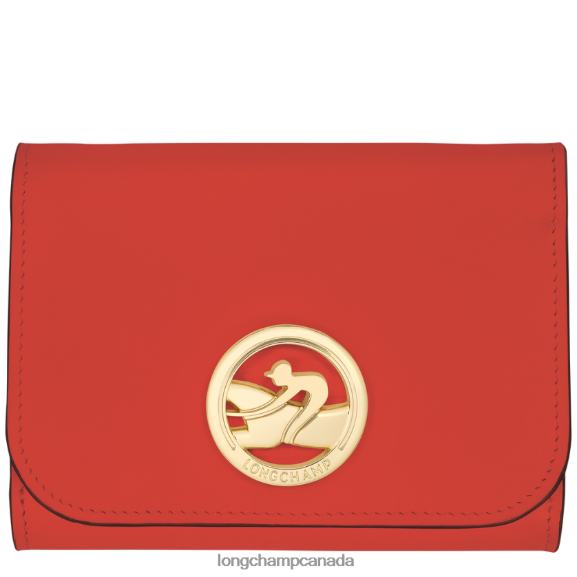 Longchamp Box-Trot Wallet Orange Women Leather Goods 2XXDPB555