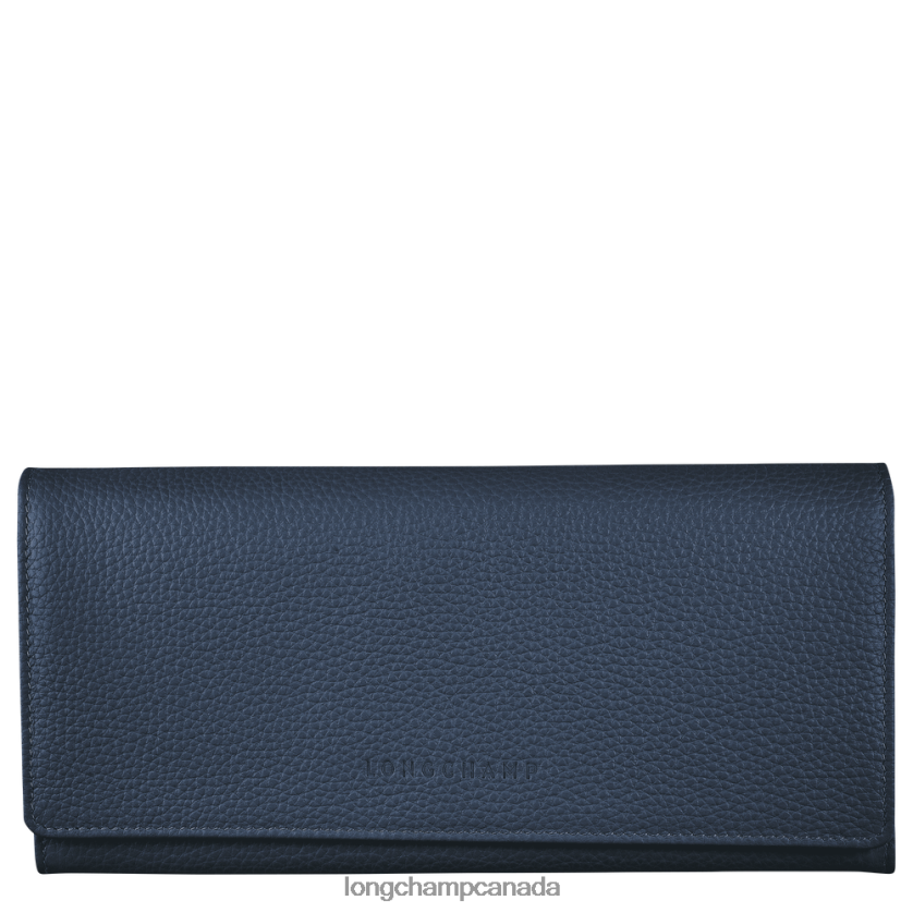 Longchamp Le Foulonne Continental wallet Navy Women Leather Goods 2XXDPB608