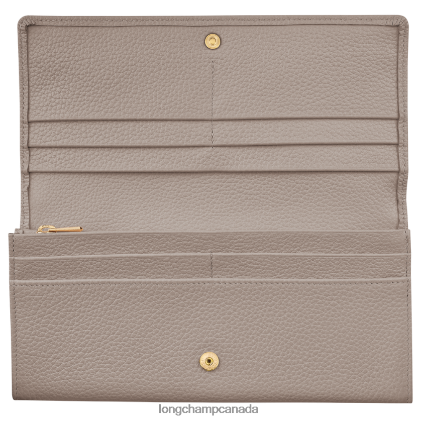 Longchamp Le Foulonne Continental wallet Turtledove Women Leather Goods 2XXDPB606