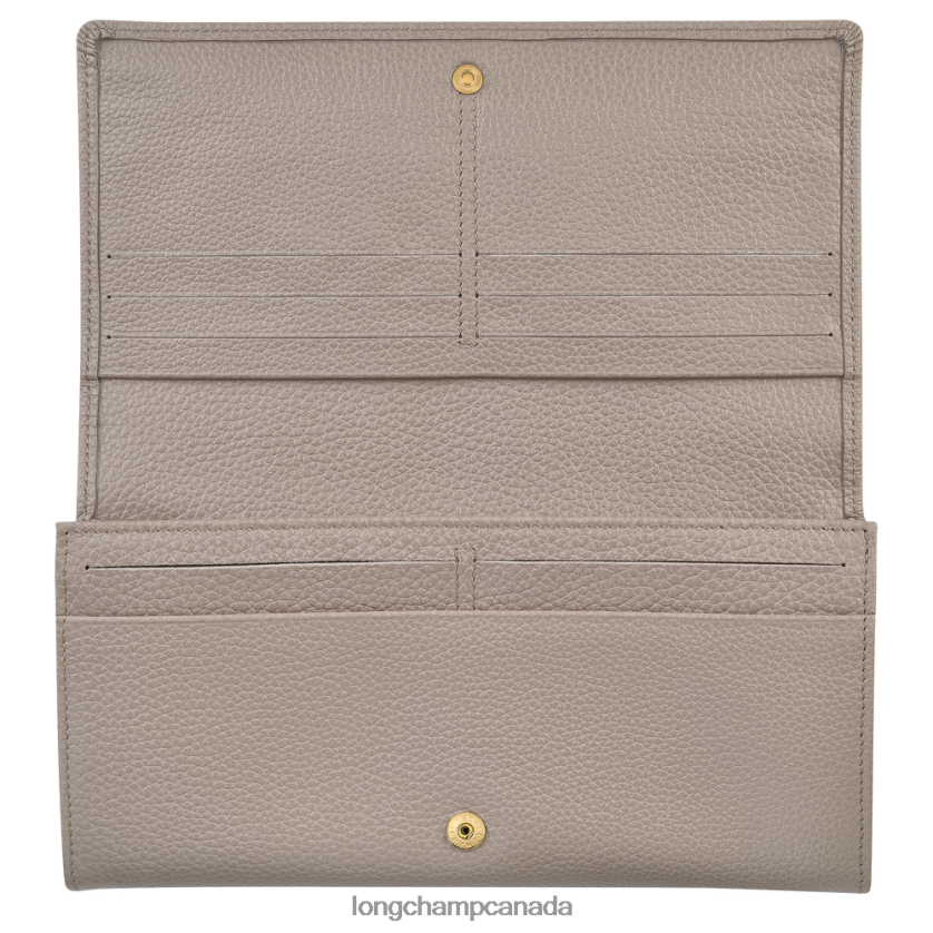 Longchamp Le Foulonne Continental wallet Turtledove Women Leather Goods 2XXDPB612