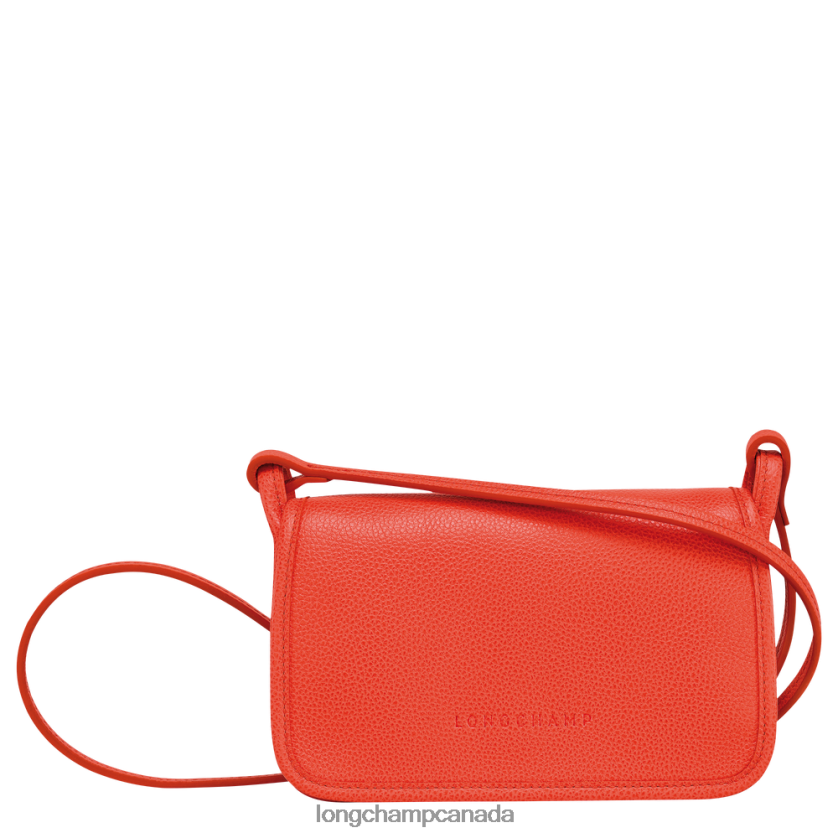 Longchamp Le Foulonne Wallet on chain Orange Women Leather Goods 2XXDPB328
