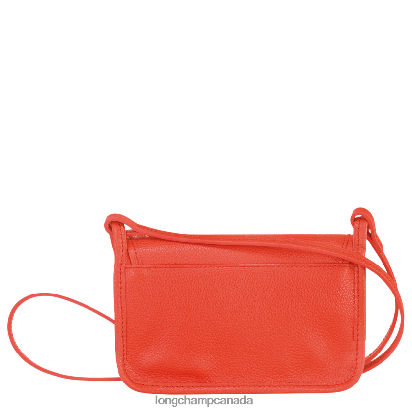 Longchamp Le Foulonne Wallet on chain Orange Women Leather Goods 2XXDPB328
