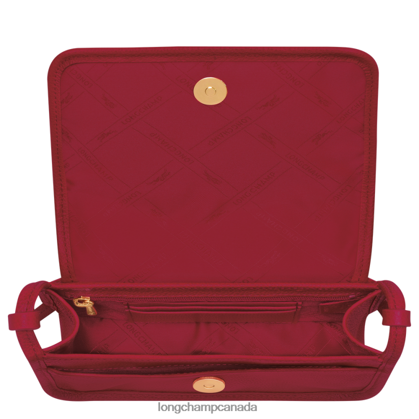 Longchamp Le Foulonne Wallet on chain Red Women Leather Goods 2XXDPB330