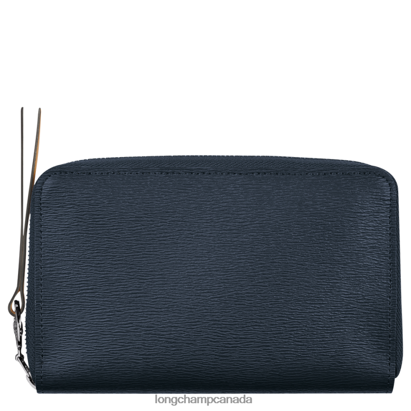 Longchamp Le Pliage City Wallet Navy Women Leather Goods 2XXDPB553