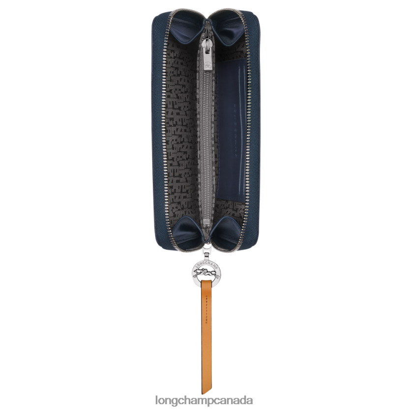 Longchamp Le Pliage City Wallet Navy Women Leather Goods 2XXDPB553