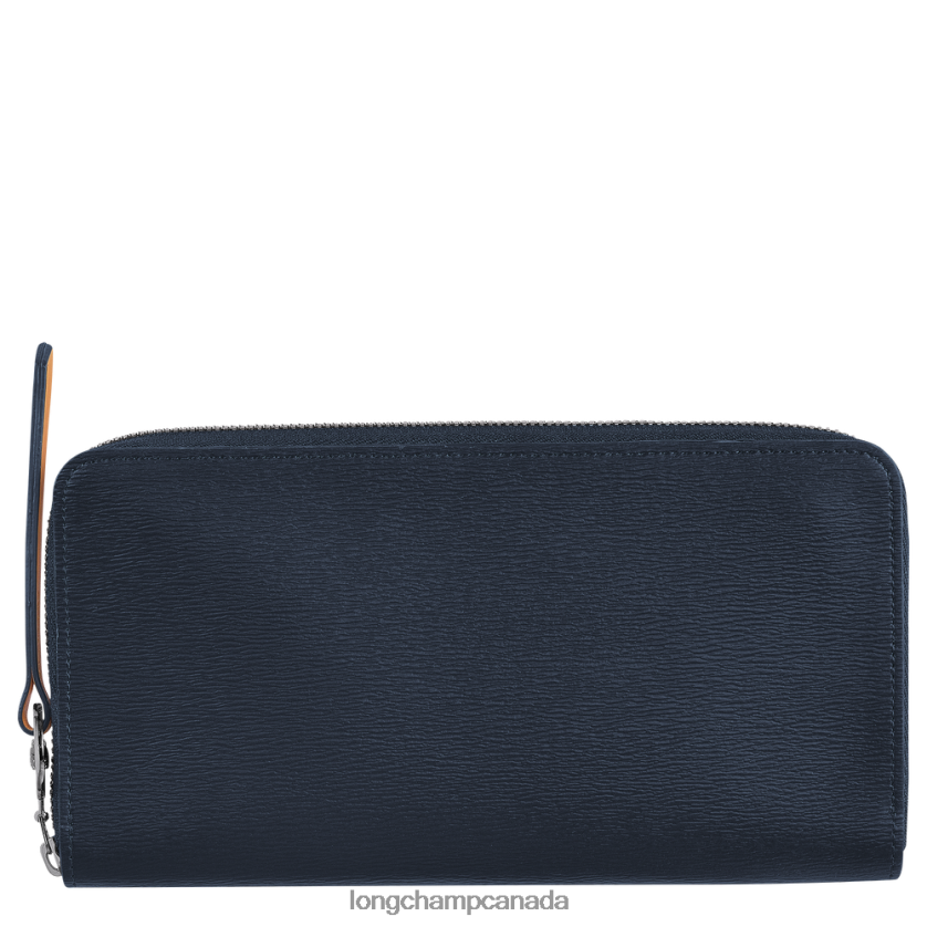 Longchamp Le Pliage City Wallet with zip around Navy Women Leather Goods 2XXDPB552