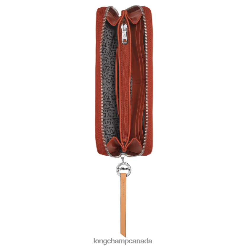 Longchamp Le Pliage City Wallet with zip around Terracotta Women Leather Goods 2XXDPB551