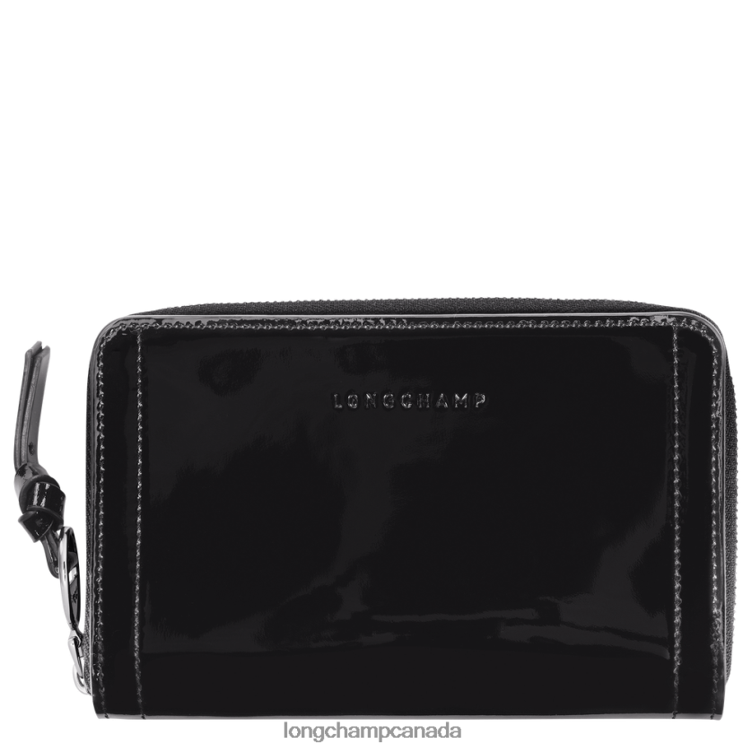 Longchamp Mailbox Wallet Black Women Leather Goods 2XXDPB619