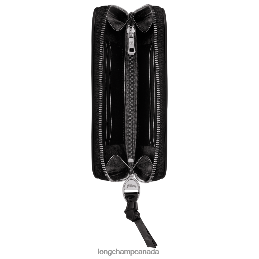 Longchamp Mailbox Wallet Black Women Leather Goods 2XXDPB619