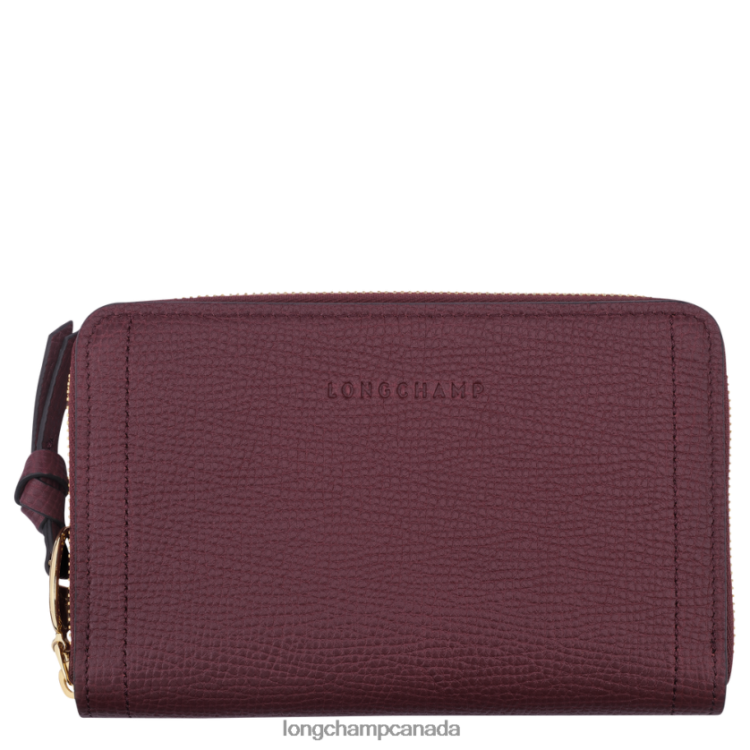 Longchamp Mailbox Wallet Burgundy Women Leather Goods 2XXDPB614