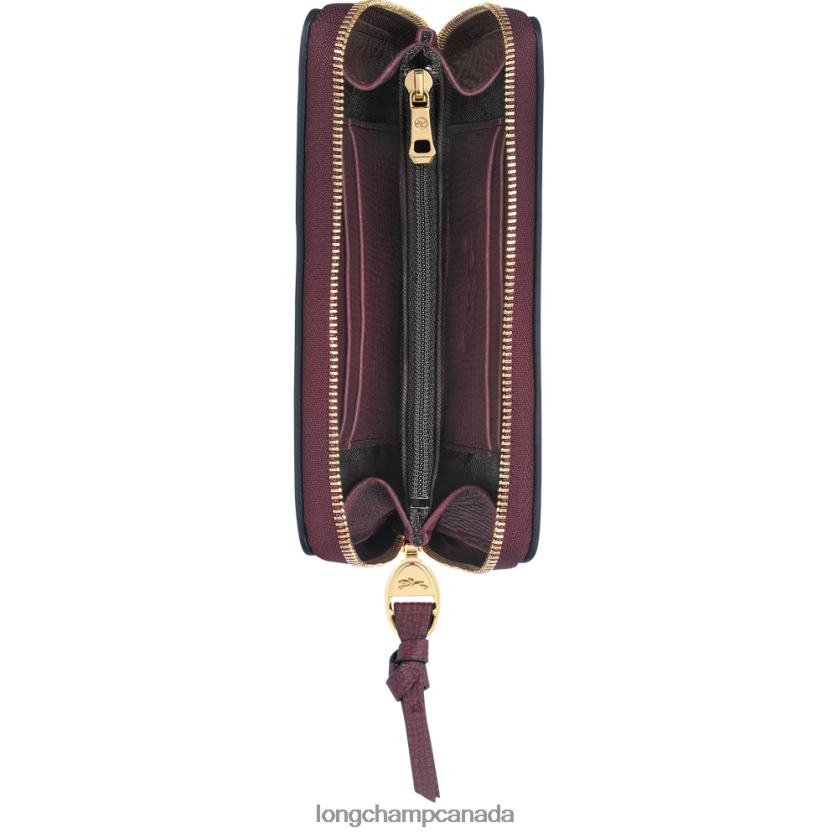 Longchamp Mailbox Wallet Burgundy Women Leather Goods 2XXDPB614