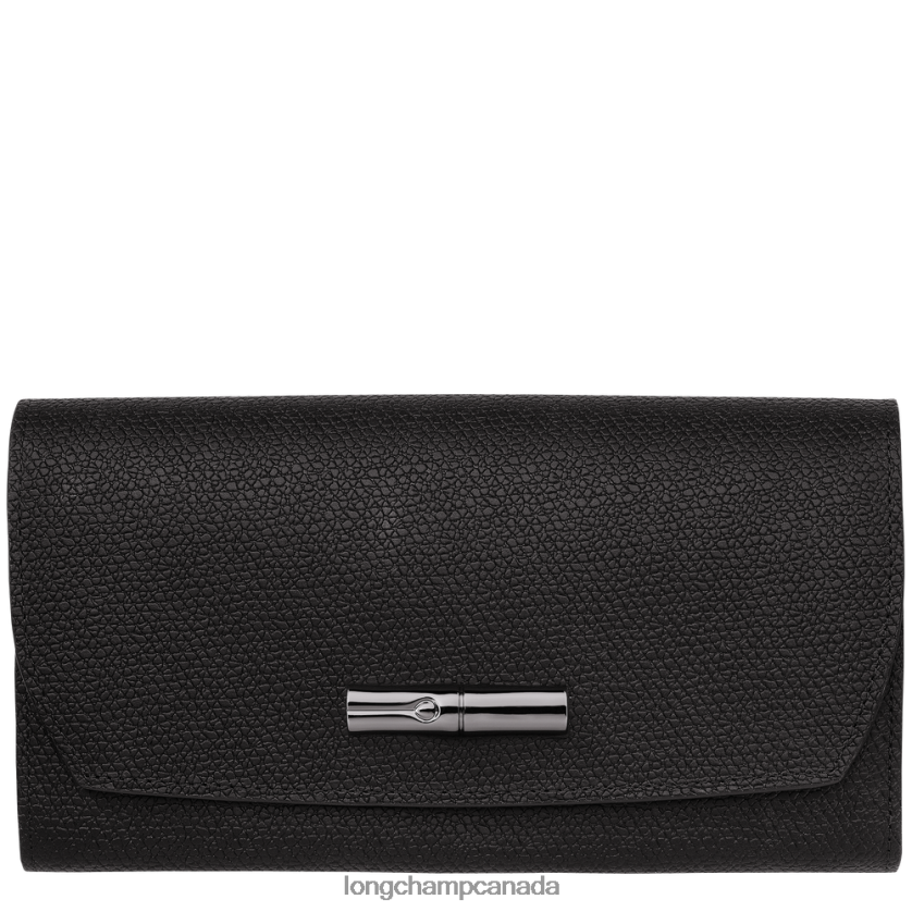 Longchamp Roseau Continental wallet Black Women Leather Goods 2XXDPB587
