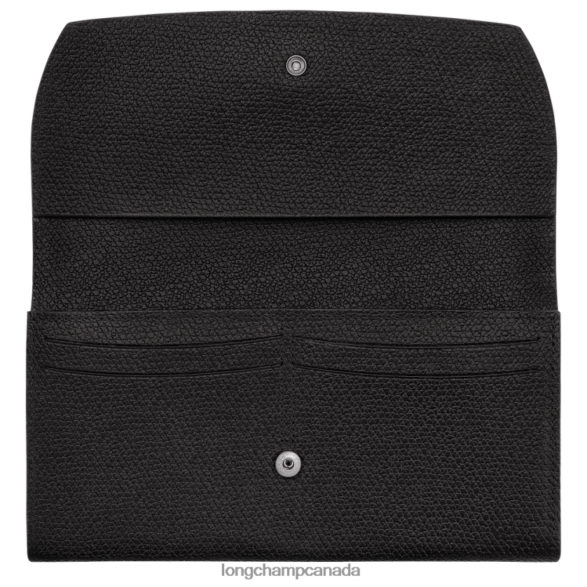 Longchamp Roseau Continental wallet Black Women Leather Goods 2XXDPB587