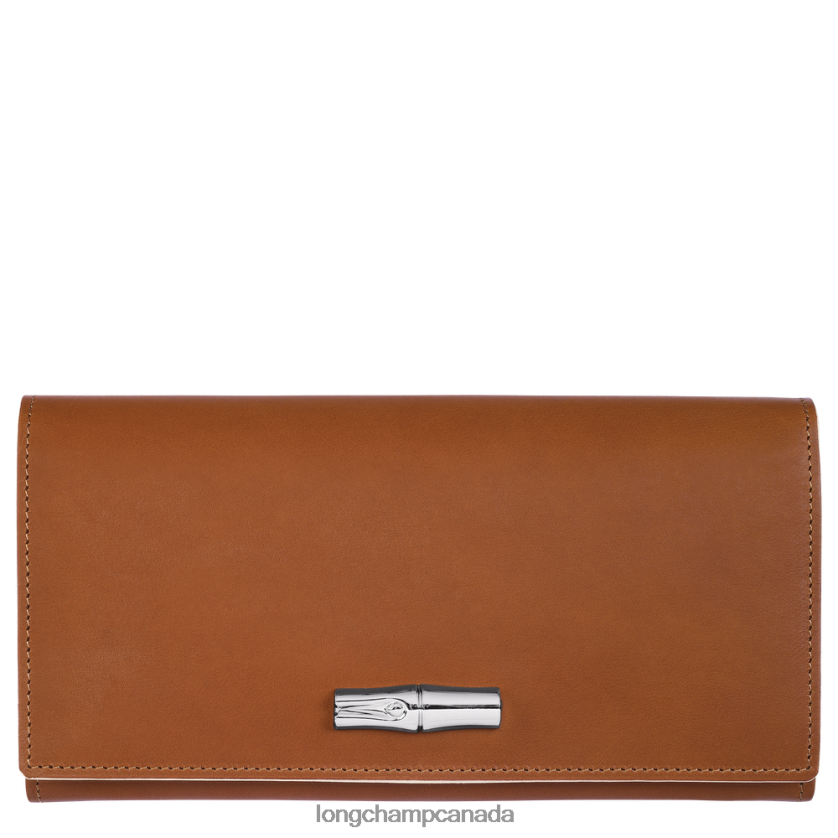 Longchamp Roseau Continental wallet Cognac Women Leather Goods 2XXDPB594
