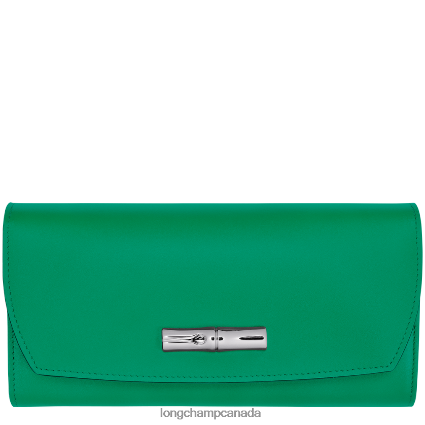 Longchamp Roseau Continental wallet Grass/Green Light Women Leather Goods 2XXDPB566
