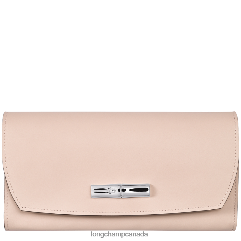 Longchamp Roseau Continental wallet Pale Pink Women Leather Goods 2XXDPB567