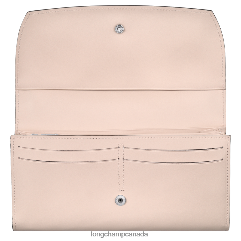 Longchamp Roseau Continental wallet Pale Pink Women Leather Goods 2XXDPB567