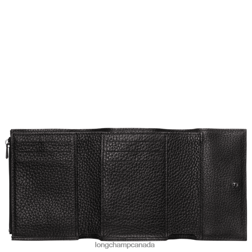 Longchamp Roseau Essential Compact wallet Black Women Leather Goods 2XXDPB568