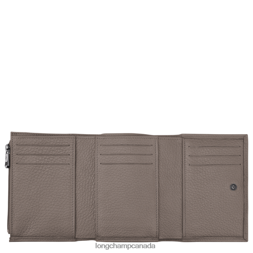 Longchamp Roseau Essential Wallet Grey Women Leather Goods 2XXDPB573
