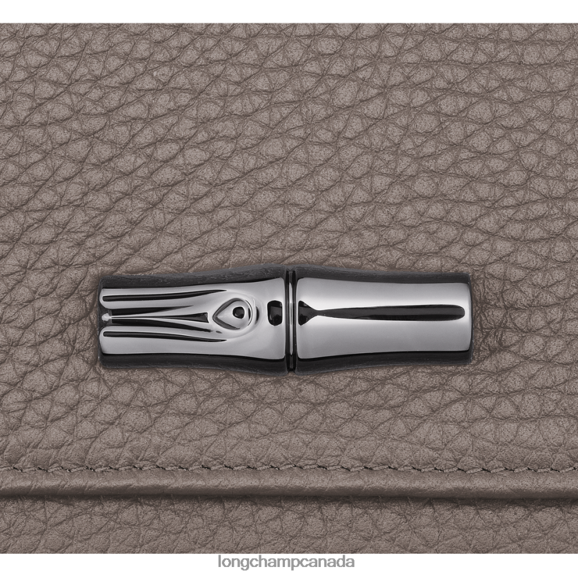 Longchamp Roseau Essential Wallet Grey Women Leather Goods 2XXDPB573