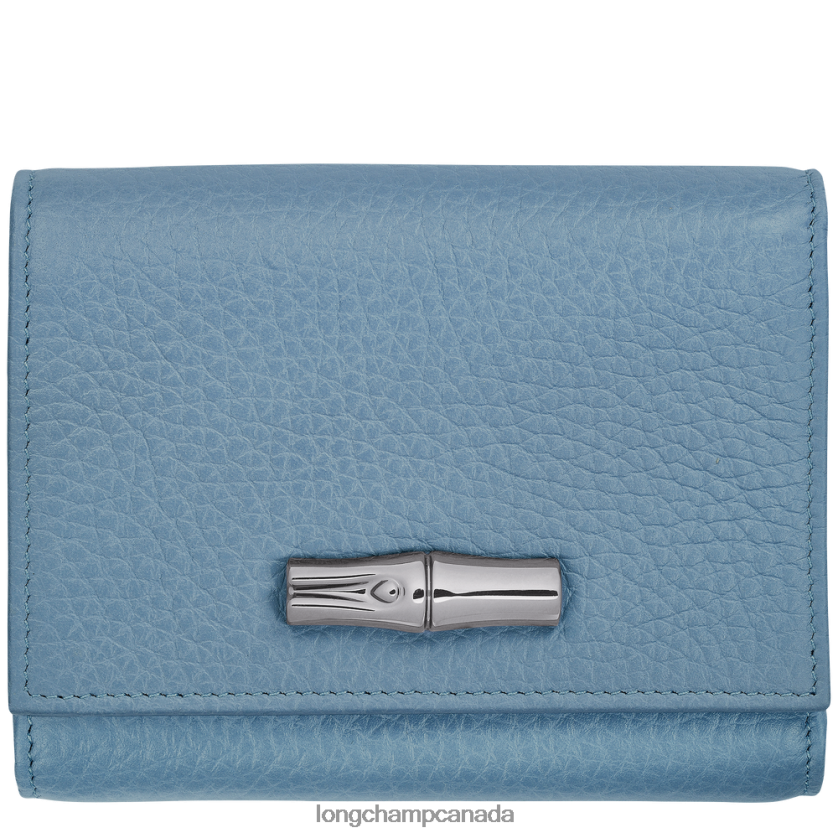 Longchamp Roseau Essential Wallet Slate Women Leather Goods 2XXDPB574