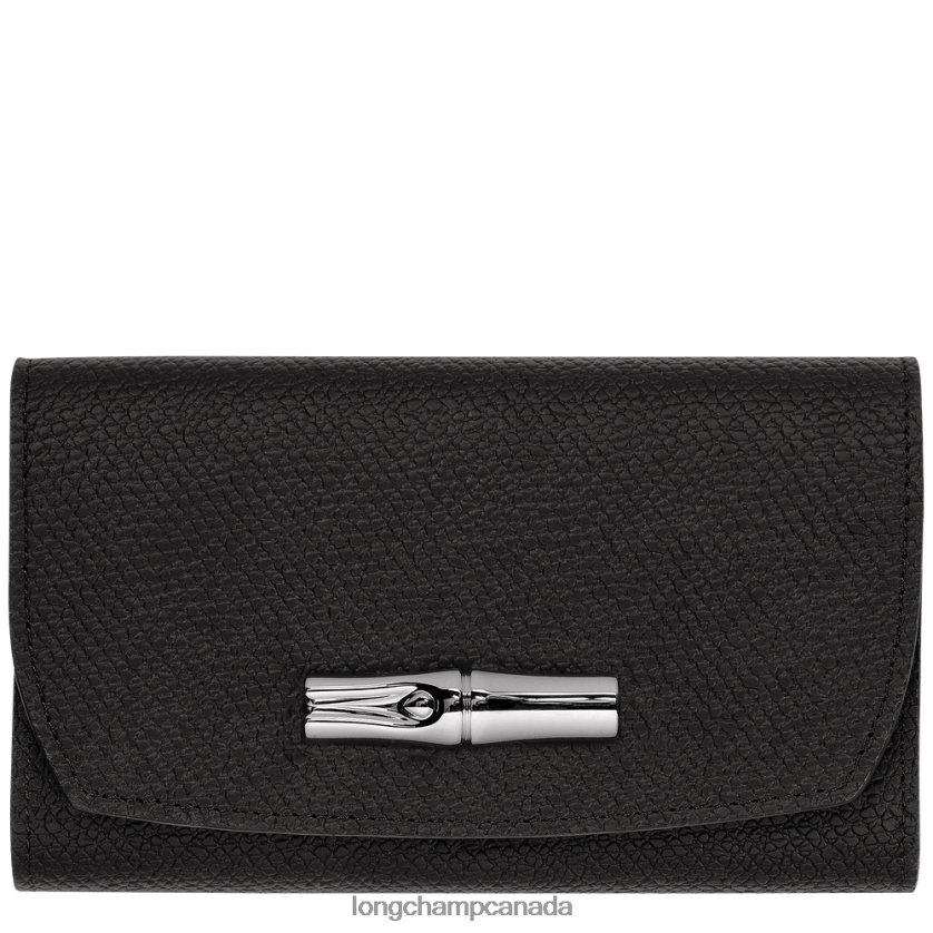 Longchamp Roseau Wallet Black Women Leather Goods 2XXDPB575