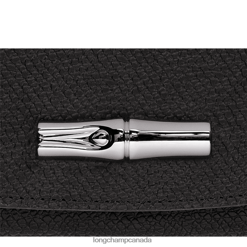 Longchamp Roseau Wallet Black Women Leather Goods 2XXDPB575