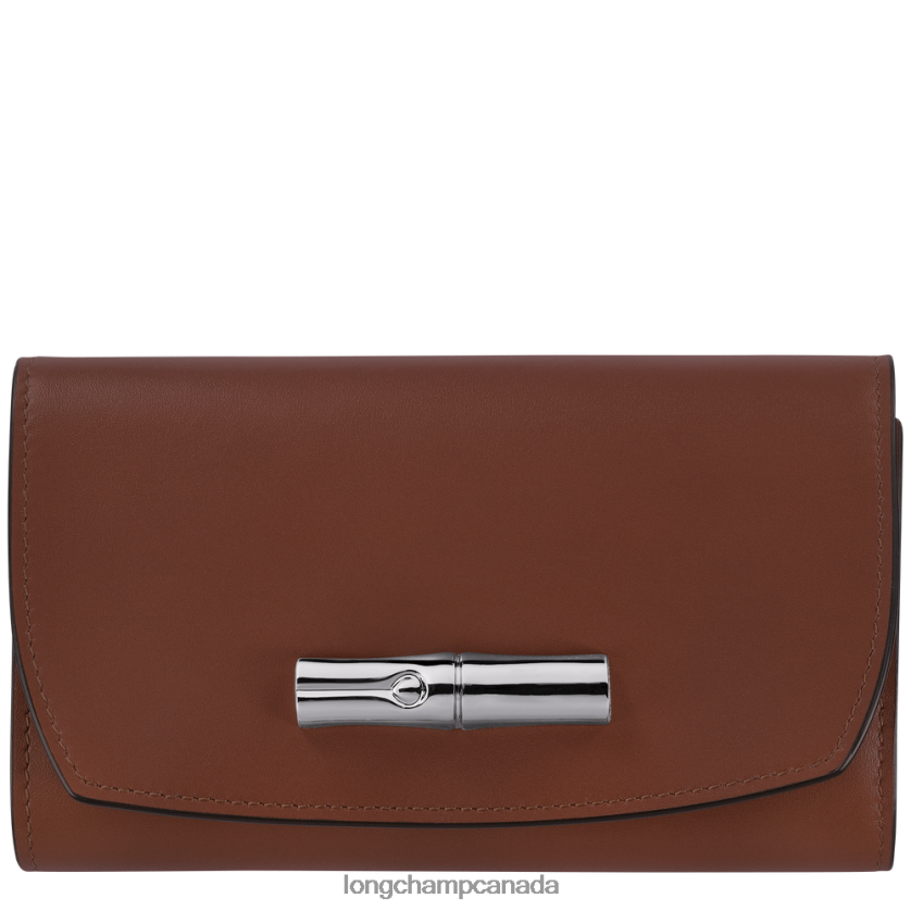 Longchamp Roseau Wallet Ebony Women Leather Goods 2XXDPB562