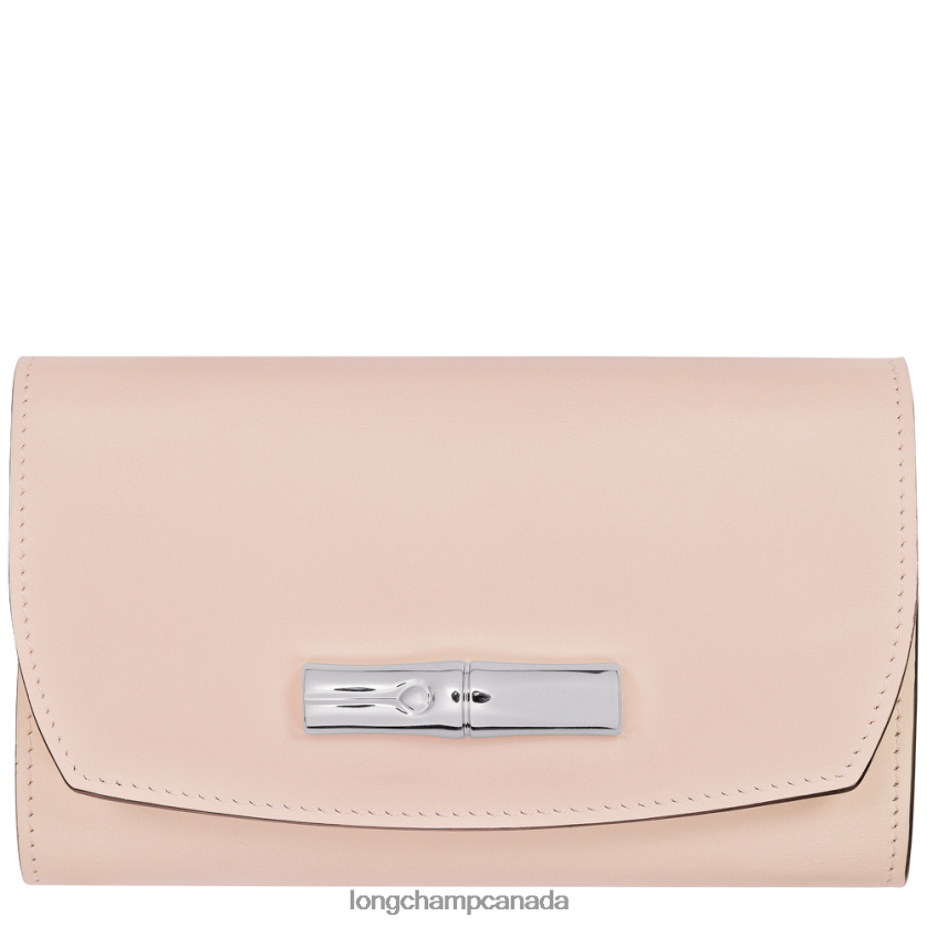 Longchamp Roseau Wallet Pale Pink Women Leather Goods 2XXDPB564