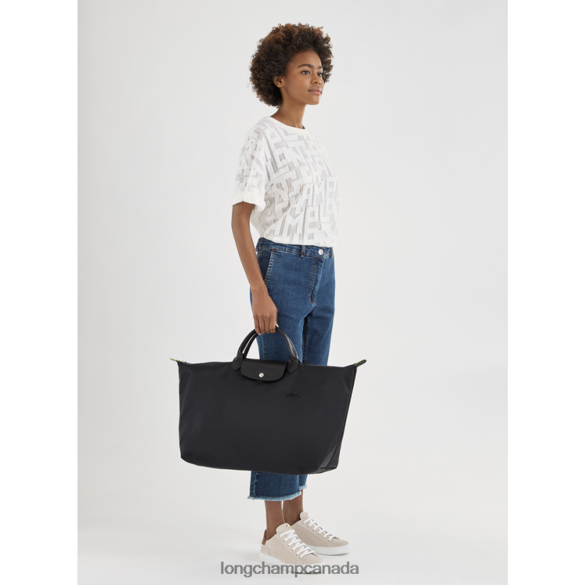 Longchamp Le Pliage Green Travel bag Black Women Bags 2XXDPB786
