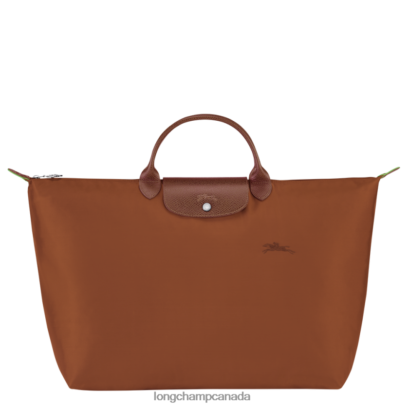 Longchamp Le Pliage Green Travel bag Cognac Women Bags 2XXDPB788