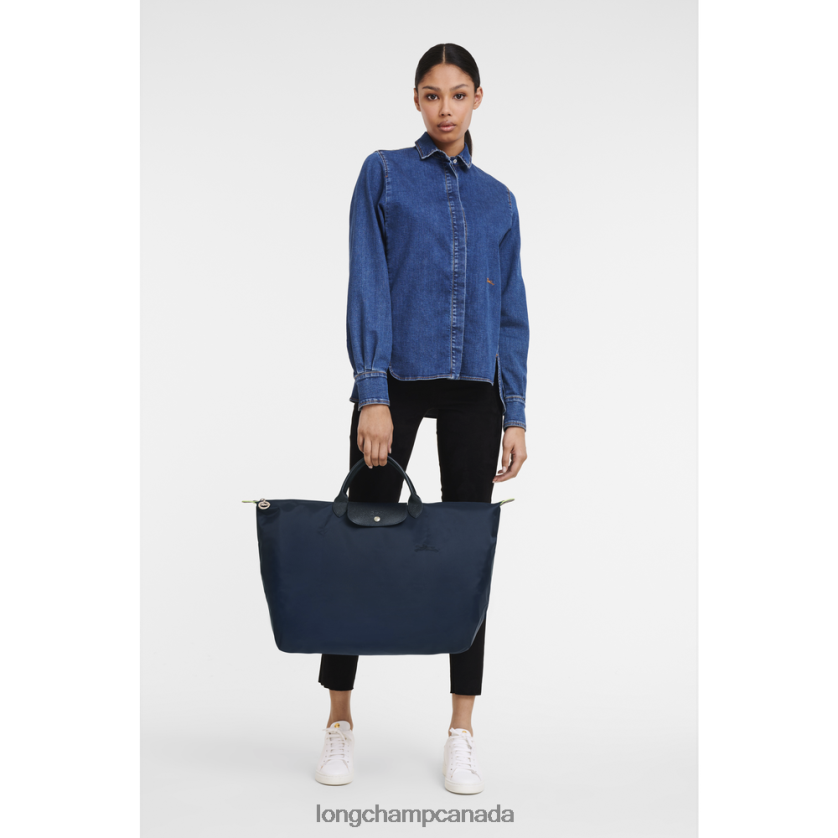 Longchamp Le Pliage Green Travel bag Navy Women Bags 2XXDPB790